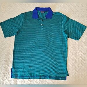 RLX Ralph Lauren Golf Stretch Striped Polo Shirt Green Men's XL